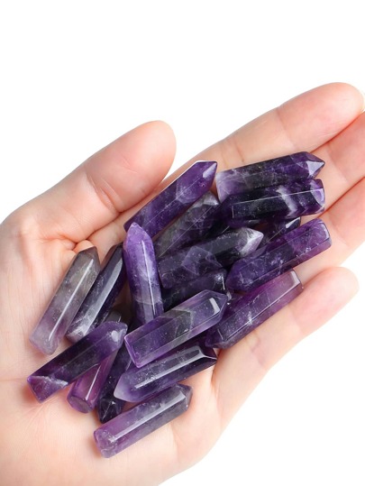 QYDCX 3/5/10PCS Amethyst Natural Healing Crystals Stones Sets Polished Tumbled Pocket Gemstones Bulk Hexagonal Points Reiki Energy Balancing Chakra Meditation Therapy Gift