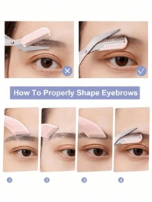 1/2pcs Eyebrow Trimmer Set Stainless Steel Curved Eyebrow Razor Eyebrow Scissors With Comb, Beauty Tool For Beginners Suitable For Any Skin Type Hair Removal Accessories For Men Women ,Hair Products And Accessories For Barber Salon Beauty Travel Essentials,Bathroom Accessories - Multicolor - View 7