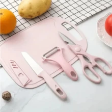 Kit Cozinha Completo Faca Tesoura Descascador E Tábua - Sortido - Visão 1