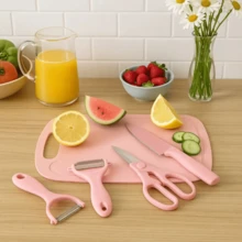 Kit Cozinha Completo Faca Tesoura Descascador E Tábua - Sortido - Visão 3