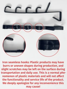 1PC Iron Hook, 6 Hooks/12 Hooks, Mugs, Coffee Cups, Cup Holders, Kitchen Tools, Hats, Scarf Storage Racks, Suitable For Use Under Kitchen Bars, Coffee Bars, Wardrobes, And Cabinets, Housewarming Ideas,Perfect Gifts,Decorative Hooks