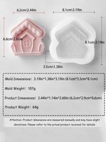 限量版圣诞蜡烛模具，DIY 3D圣诞树、姜饼人、雪花、房屋造型，手工香薰蜡烛装饰，硅胶材质，易于拆卸和重复使用 - 白色 - 查看 12
