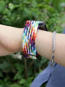 1 件编织手链带 38/40/41/42/44/45/49 毫米弹性单圈 7 系列 SE 3 6 Ultra 8 智能手表表带配件/节日礼物/生日礼物/复活节完美礼物 - 彩色 - 查看 8