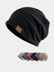 1 Stück Herren einfarbige lässige Street Hip Hop Beanie Mütze für den Herbst