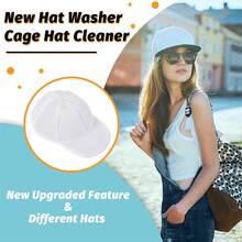 1/2 piezas Caja de limpieza para tapa de lavadora, lavadora de tapas con bolsa de malla, caja/protección de limpieza para gorra de béisbol, apta para limpiar varios tipos de gorras - Multicolor - Ver 4