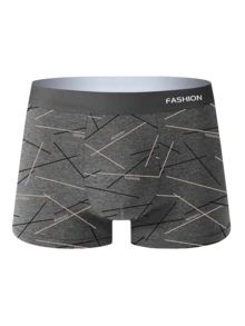 8 件/包男士透气舒适平角内裤，弹力运动短裤，休闲耐用内衣，适合日常穿着 - 黑色 - 查看 4