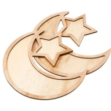 1PC Wooden Moon&Star Festival Crafts Tray, Simple Decoration Festival Plate For Shop/Party/Hotel/Home,Festival Celebrations, Parties, Christmas, Home Decoration, Fruit Trays, Candy Trays