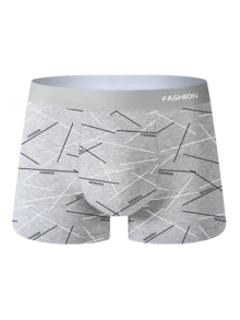 8 件/包男士透气舒适平角内裤，弹力运动短裤，休闲耐用内衣，适合日常穿着 - 黑色 - 查看 3