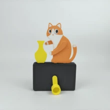 Cat Whisker Collector Jar, Swinging Rotating Refrigerator Magnet