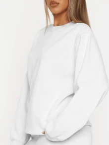 Custom Women's Photo Print Crew Neck Long Sleeve Top - Multicolor - View 6