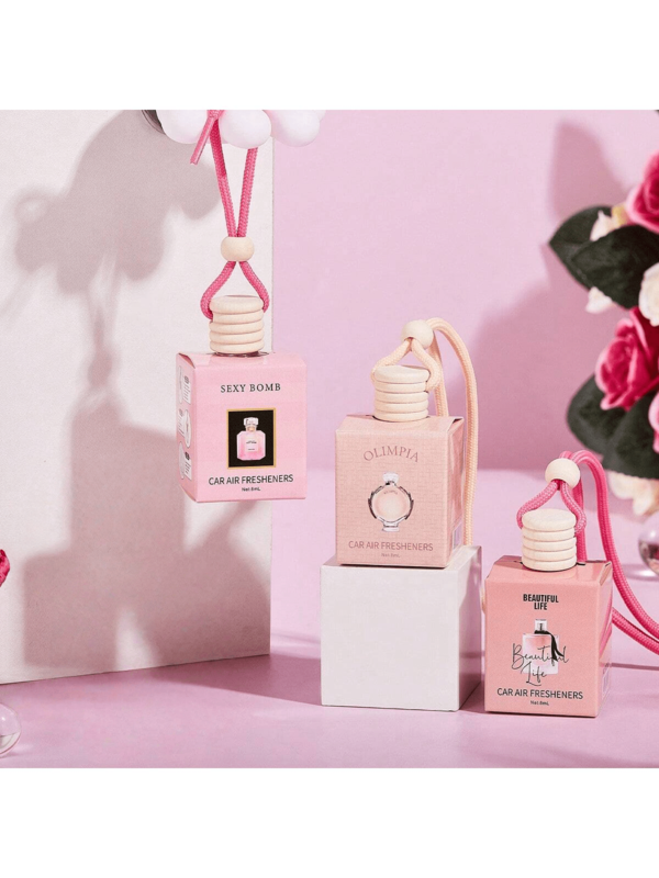 FORMBO 1 Stück 8ml Auto Aromatherapie Anhänger Lufterfrischer, Auto Lufterfrischer Anhänger, süßer Auto Luftbefeuchter, langanhaltender Auto Lufterfrischer, Damen Auto Lufterfrischer, langanhaltender Duft Entfernung Valentinstag Valentinstag Geschenk Hochzeitsartikel
