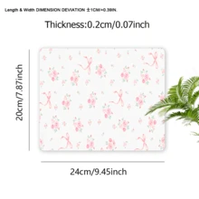 Pink Bow Mouse Pad Aesthetics Art Desk Mat 35.4x15.7 Inch Office Desk Accessories Rubber Base With Stitched Edge Non-Slip Mousepad For Office Decor Home Decor As Gifts For Women,Girlfriends,Friends Birthdays,School Supplies,Back To School