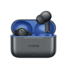 Realme Buds T200 真无线耳机，12.4mm 动态低音驱动单元，最高 32dB 主动降噪，最长 50 小时播放时间，双设备连接 2.0，圣诞礼物/赠品 - 灰色 - 查看 2
