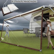 Tela impermeable, tela a prueba de lluvia, enlace de extensión de toldo de caravana, cuenta exterior transparente a prueba de lluvia, con material resistente al viento y a la intemperie, duradero, esencial para caravana al aire libre en clima lluvioso y ventoso, camping, caravana, balcón, muebles de jardín, invernadero y almacenamiento de leña en invierno