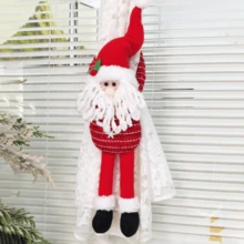 1 pièce Boucle de rideau de Noël en tissu de couleur unie, boucle de rideau minimaliste moderne en tricot du Père Noël et du bonhomme de neige, décoration de Noël pour la maison