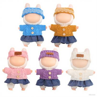 5pcs/Set Hanging Decor Dolls, Colorful Candy, Hat, Sweater Outfits, Doll Toys, Changeable Accessories