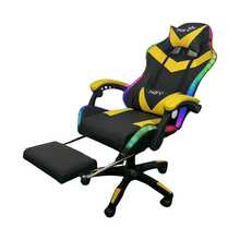 NSY Ergonomic Gamer Chair With Multicolor LED RGB Lighting Office 90° To 150° Reclining With Footrest Adjustable Height Yellow And Black Color - 黃色 - 查看 4