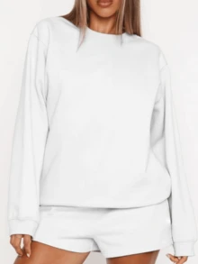 Custom Women's Photo Print Crew Neck Long Sleeve Top - Multicolor - View 4