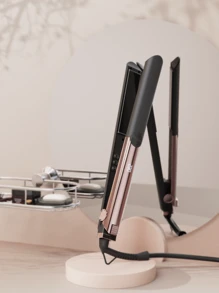 Prancha alisadora de cabelo de 1 polegada com placas flutuantes 3D de cerâmica, chapinha e modelador de cachos 2 em 1 com 15 temperaturas para todos os tipos de cabelo, chapinha com visor LCD, bivolt, desligamento automático, presente de Natal para mulheres.