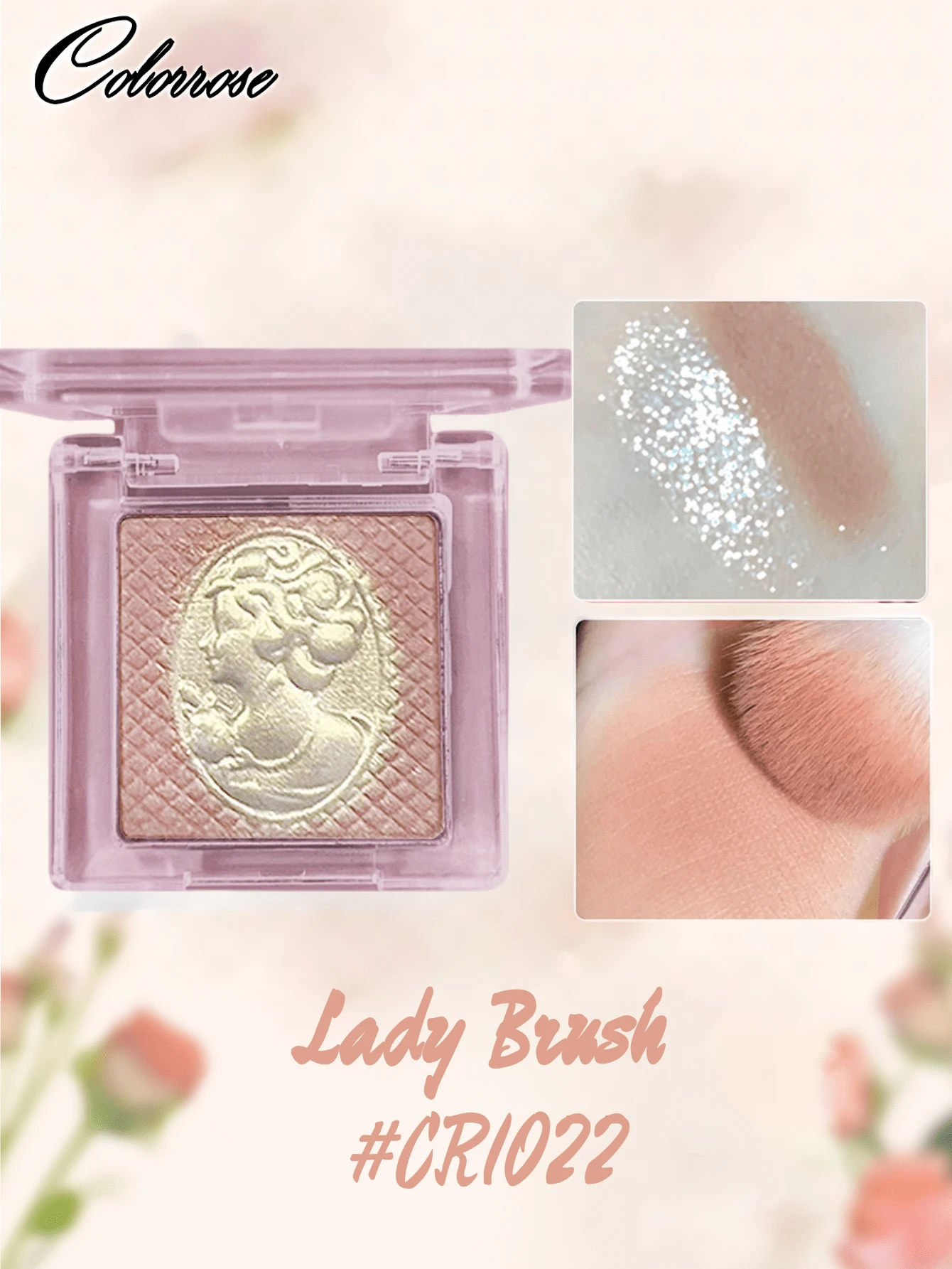 COLORROSE Shimmering Blush Powder, Luminous Pearl Finish, Lightweight And Smooth, Combines Blush And Highlighter For A Refined Complexion Makeup - 1022咖豆沙 - 查看 1