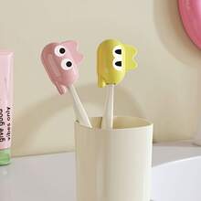 1pc/3pcs Toothbrush Holder Clip, Portable Toothbrush Protective Case, Travel Toothbrush Head Cover, Toothbrush Protector Case, Plastic Clip Suitable For Home, Travel, Camping, Bathroom, School, Business, Home Bathroom Decor - Multicolor - View 2