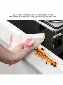 1 لفة شريط لاصق مقاوم للعفن من البولي فينيل كلوريد (PVC)، شريط سد مضاد للرطوبة، لاصق أكريليك متين، مناسب لحوض الحمام والمرحاض وحوض المطبخ وتغطية البقع على الجدران