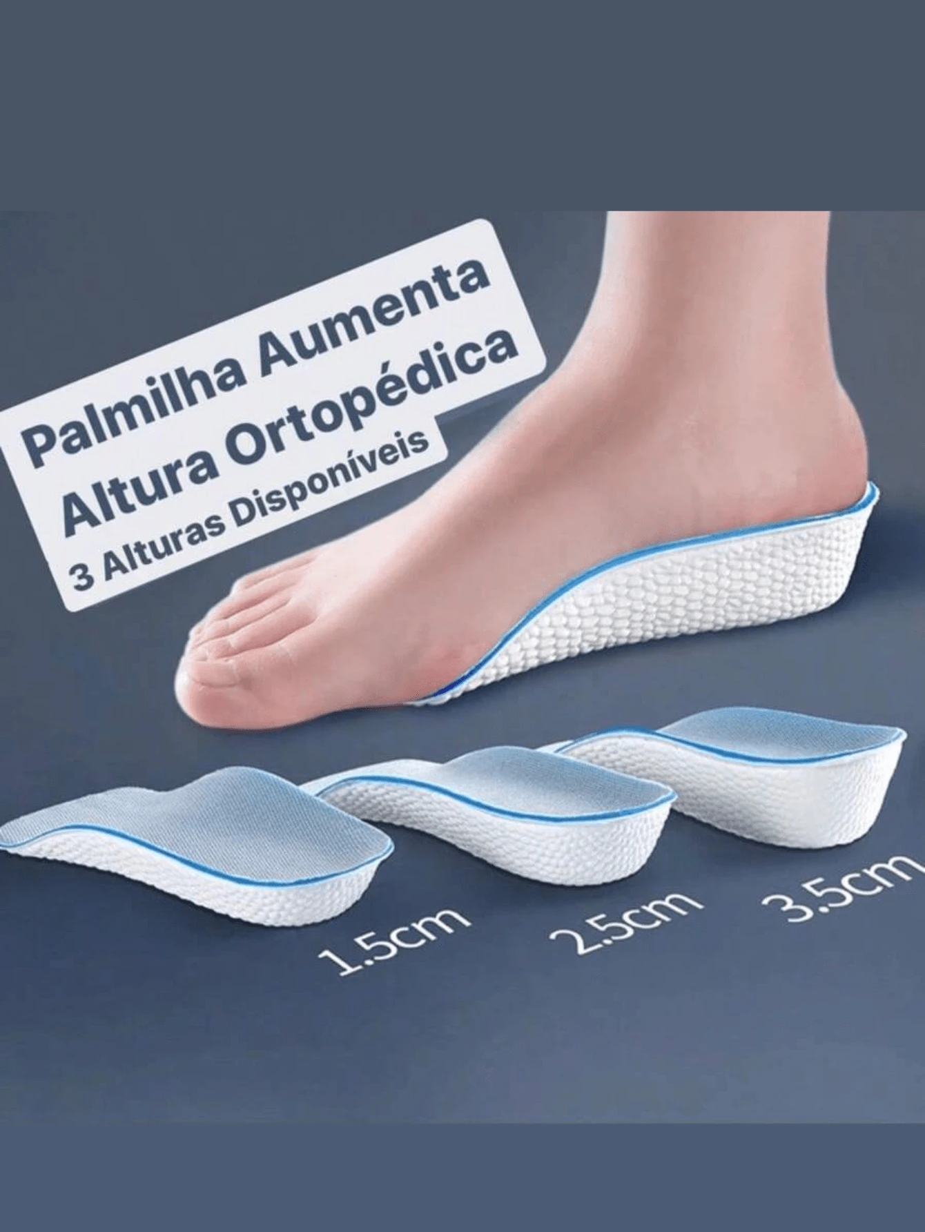 Height Increasing Insole Heel Comfortable Pair - 白色 - 查看 1
