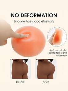 4/2 Packs Women's Silicone Butt Lift Pads - Self-Adhesive, Hand Washable, Nude - Great For Yoga, Fitness And Skiing, Solid Bra Accessories - Multicolor - View 3