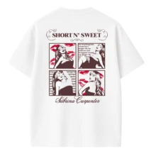 Short N' Sweet Tour Oversized T-Shirt 100% Cotton Blouse - White - View 3
