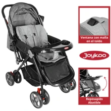 Joykoo Carriola para Bebé Manubrio Reversible Asiento Reclinable Frenos y Cinturón de Segurida Soporta hasta 15 kg - Gris - Ver 6