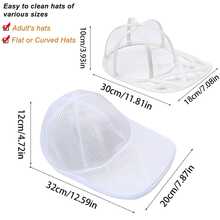1/2 piezas Caja de limpieza para tapa de lavadora, lavadora de tapas con bolsa de malla, caja/protección de limpieza para gorra de béisbol, apta para limpiar varios tipos de gorras - Multicolor - Ver 2