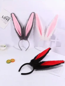 1个复活节兔子耳朵头箍，COSPLAY道具配饰，动物耳朵头箍，圣诞节，复活节，万圣节装饰礼物 - 彩色 - 查看 6