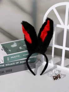 1个复活节兔子耳朵头箍，COSPLAY道具配饰，动物耳朵头箍，圣诞节，复活节，万圣节装饰礼物 - 彩色 - 查看 9