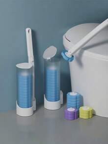 Disposable Toilet Cleaning System Kit, Storage Box And 12 Toilet Wand Replacement Heads, Disposable Toilet Brush (Includes 12 Toilet Wand Replacement Heads And Holder), Toilet Cleaning Wand, Toilet Cleaning Supplies For Deep Cleaning And Hygienic Bathroom Maintenance,Christmas,Bathroom Accessories,Home,Bedroom,Bathroom Storage,Toilet Brush
