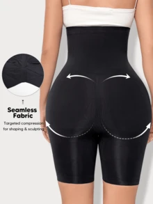 High Waist Tummy Control Short For Women, Butt Lifting, Slimming & Seamless Compression Shapewear, Perfect For Daily Wear, Workout & Under Dresses - Black - View 4