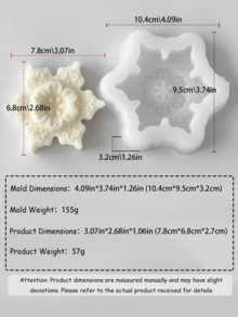 限量版圣诞蜡烛模具，DIY 3D圣诞树、姜饼人、雪花、房屋造型，手工香薰蜡烛装饰，硅胶材质，易于拆卸和重复使用 - 白色 - 查看 24