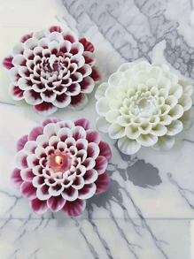 Stampo in silicone 3D a forma di fiore | Progettato appositamente per candele, sapone, resina e artigianato in gesso | Resistente alle alte temperature e facile da smontare | Disegno floreale rosa e bianco | Dettagli raffinati, regalo perfetto per le feste e i compleanni