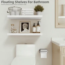 [1/2/4 件套 / 厚度 0.59 英寸 * 宽度 5.8 英寸 * 长度 15.7 英寸] 浮动壁挂式储物架，1 层浮动架，展示架，书架，相框装饰架，厨房香料瓶收纳架，办公室小雕像展示架，卧室床头柜装饰架，棕色/黑色/白色可选，适用于卧室/厨房/书房/客厅/浴室]