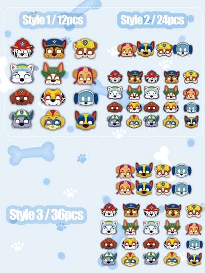 Máscara de media cara con temática de Paw Patrol para fiesta, máscaras de papel con forma de perro de apariencia exquisita y alta calidad para manualidades