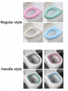 1/2/5pcs Thickened Toilet Seat Covers, Soft & Comfortable, Elastic, Easy To Install, Creative Pumpkin Pattern, Universal Toilet Seat Covers, Thick & Washable, Bathroom Decor, Winter Decoration