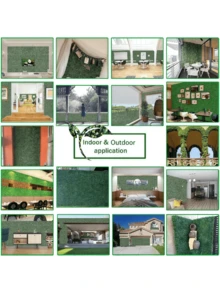 Nejlue Artificial Flowers/Plants1111 Home & Living 10Pcs Plastic Artificial Boxwood Plant Wall, UV-Resistant Privacy Screen, Artificial Hedge Grass Mat Green Wall Panels, Artificial Plant Leaves Garden Fence,For Home Decor,Room Decor,Garden Decor,Wall Decor,Indoor Outdoor Decor, Bedroom Decor,Wedding Decoration,Party Decorations,Birthday Decoration,Christmas Decorations - Green - View 5