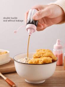 4/8个便携式调味挤压瓶，迷你半透明酱料罐，沙拉酱容器，小型透明番茄酱挤压瓶，适用于番茄酱、食用油、酱油和蜂蜜，是办公室午餐的理想选择，塑料便携式容器瓶，办公室午餐盒野餐油酱蜂蜜沙拉酱调味瓶，厨房用具，公寓必备，返校季 - 彩色 - 查看 7