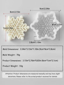 限量版圣诞蜡烛模具，DIY 3D圣诞树、姜饼人、雪花、房屋造型，手工香薰蜡烛装饰，硅胶材质，易于拆卸和重复使用 - 白色 - 查看 19