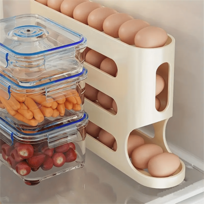 SOKANY 4-Layer Large Capacity Egg Storage Box, Suitable For Refrigerator Door, PP Material, Space-Saving, Keeps Eggs Fresh, Kitchen Essential Storage Tool