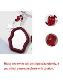 Y2K 可爱时尚亚克力钥匙扣，包括红色镜面钥匙扣、五角星钥匙扣、蝴蝶结云朵星形镜面钥匙扣，时尚包包挂件合金配件，时尚友情/情侣礼物，包包配件，送给家人朋友的独特礼物，母亲节礼物 - 彩色 - 查看 9