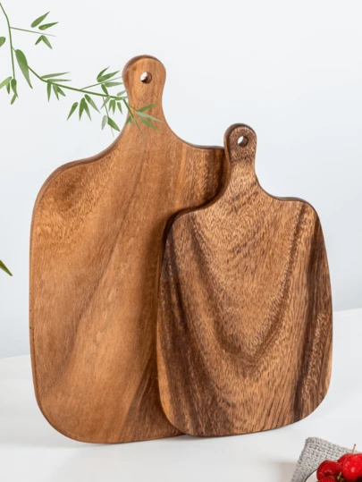 1/2pcs球形切菜板，牛排面包披萨板，小吃托盘，木质托盘，创意切菜板，用于切蔬菜和水果的实木切菜板，装饰展示托盘，复古风格餐桌装饰托盘，适用于甜点，水果，小吃，蛋糕，面包，牛排，下午茶，圣诞节，万圣节，母亲节，感恩节，婚礼，生日和派对，家庭使用，户外使用，酒店使用