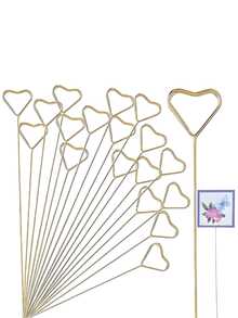 40 Stücke - Metall Blumen Kartenhalter, Metall Blumenstrauß Kartenhalter und herzförmiger Blumen Foto/Memo Halter, geeignet für Blumenstrauß Dekoration, Hochzeit Blumenständer Dekoration, Foto Kartenhalter, Blumenständer Dekoration Kartenhalter, Party Segen, Blumen Verpackung, Bankett, Festival, Party, Hochzeit, Geburtstag, Jahrestag, Tischdekoration, Muttertag Abschlussfeier, Multifunktionaler Blumenstrauß Halter (herzförmig)