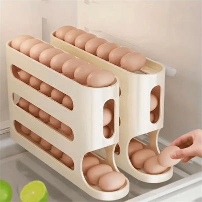 SOKANY 4-Layer Large Capacity Egg Storage Box, Suitable For Refrigerator Door, PP Material, Space-Saving, Keeps Eggs Fresh, Kitchen Essential Storage Tool