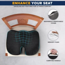 Orthopedic Memory Foam Gel Seat Cushion Anti-Bedsore Coccyx Orthopedic Pain Relief - Black - View 7