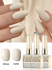 XIANZHIHE 2025 秋冬指甲油套装 - 经典乳白色 & 果冻酸奶白/亮红色凝胶指甲油套装，持久UV LED可卸凝胶，适合圣诞节、万圣节及其他节日美甲，高光泽沙龙及DIY美甲护理套装 (15ml) - 白色 - 查看 9